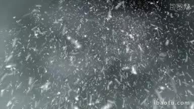高清晰度动画循环的雪粒子吹凶猛的黑暗风暴